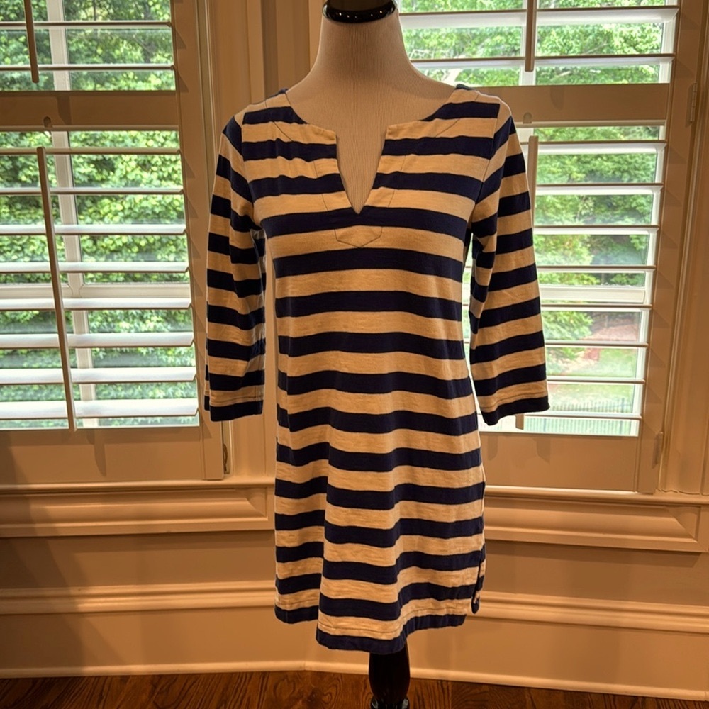 J. Crew striped tunic long sleeved mini dress